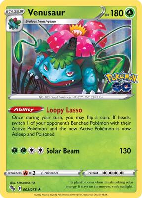 Venusaur card from Pokemon GO