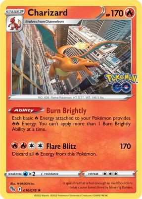 Charizard card from Pokemon GO