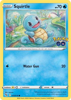 Squirtle card from Pokemon GO