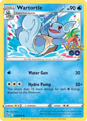 Wartortle card from Pokemon GO