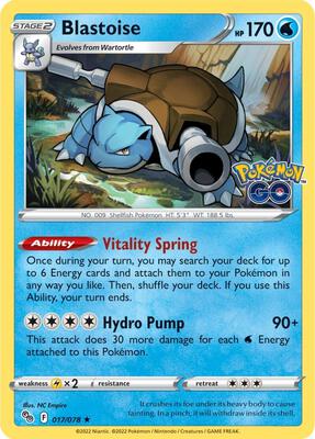 Blastoise card from Pokemon GO