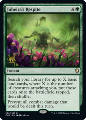 Jaheira's Respite card from Prerelease Cards