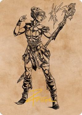 Neera, Wild Mage Art Card (Gold-Stamped Signature) card from Art Series: Commander Legends: Battle for Baldur's Gate