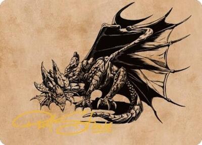 Ancient Copper Dragon Art Card (52/81) (Gold-Stamped Signature) card from Art Series: Commander Legends: Battle for Baldur's Gate