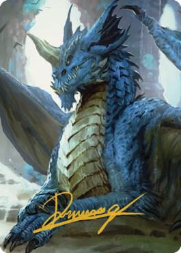 Young Blue Dragon Art Card (Gold-Stamped Signature) card from Art Series: Commander Legends: Battle for Baldur's Gate