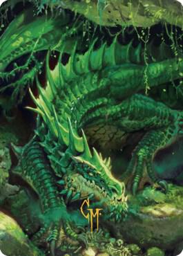 Adult Green Dragon Art Card (Gold-Stamped Signature) card from Art Series: Commander Legends: Battle for Baldur's Gate