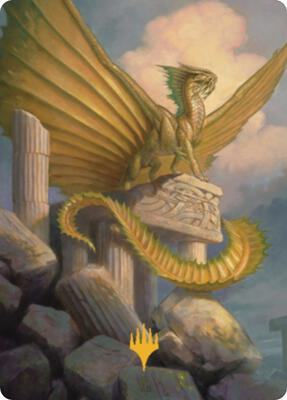 Ancient Gold Dragon Art Card (5/81) (Gold-Stamped) card from Art Series: Commander Legends: Battle for Baldur's Gate