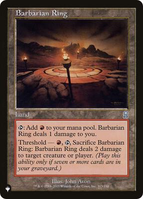 Barbarian Ring card from The List Reprints