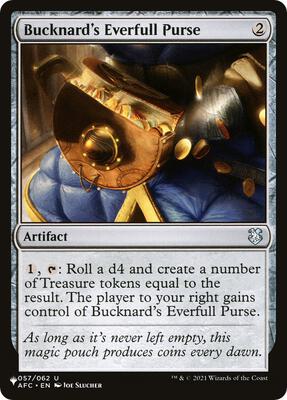 Bucknard's Everfull Purse card from The List Reprints