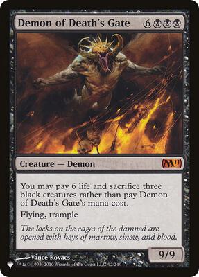 Demon of Death's Gate card from The List Reprints