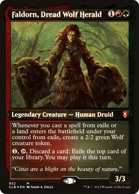 Faldorn, Dread Wolf Herald (Display Commander) - Thick Stock card from Commander Legends: Battle for Baldur's Gate