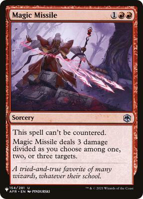 Magic Missile card from The List Reprints