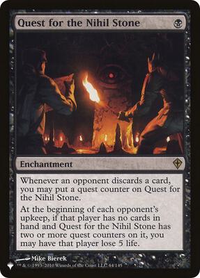 Quest for the Nihil Stone card from The List Reprints
