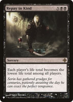 Repay in Kind card from The List Reprints