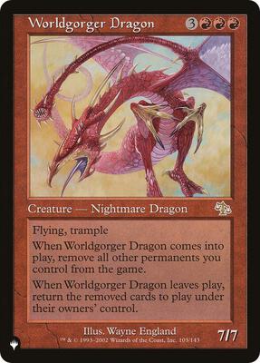 Worldgorger Dragon card from The List Reprints