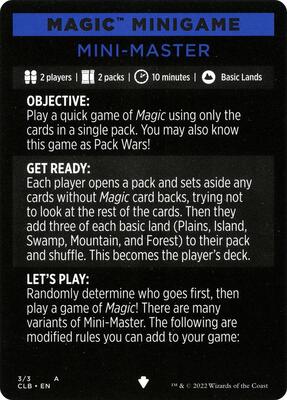 Magic Minigame: Mini-Master card from Commander Legends: Battle for Baldur's Gate