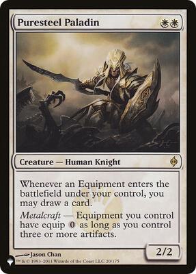 Puresteel Paladin card from The List Reprints