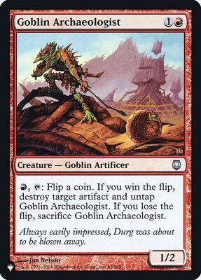 Goblin Archaeologist card from The List Reprints