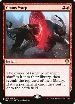 Chaos Warp (C20) card from The List Reprints