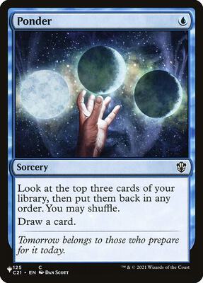 Ponder (C21) card from The List Reprints