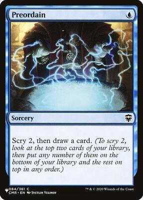 Preordain (CMR) card from The List Reprints