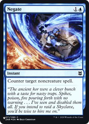 Negate (ZNR) card from The List Reprints