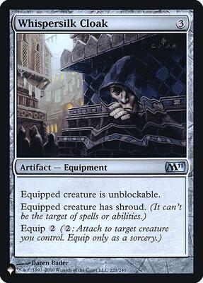 Whispersilk Cloak (M11) card from The List Reprints
