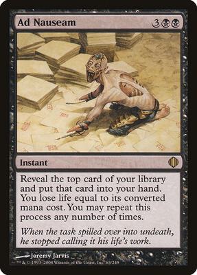 Ad Nauseam card from Shards of Alara