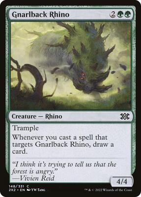 Gnarlback Rhino card from Double Masters 2022