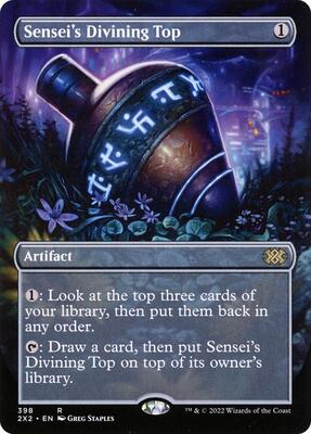 Sensei's Divining Top (Borderless) card from Double Masters 2022