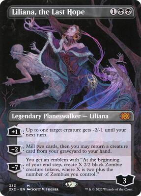 Liliana, the Last Hope (Borderless) card from Double Masters 2022