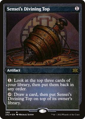 Sensei's Divining Top (Foil Etched) card from Double Masters 2022