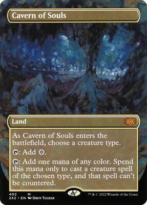 Cavern of Souls (Borderless) card from Double Masters 2022
