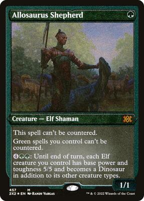 Allosaurus Shepherd (Foil Etched) card from Double Masters 2022