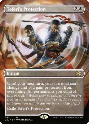 Teferi's Protection (Borderless) card from Double Masters 2022