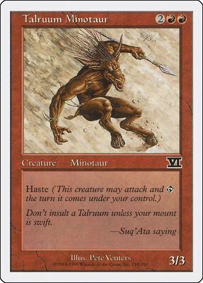 Talruum Minotaur card from Classic Sixth Edition