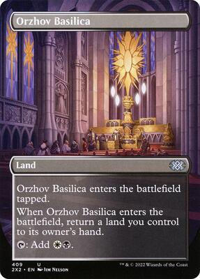 Orzhov Basilica (Borderless) card from Double Masters 2022