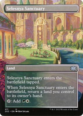 Selesnya Sanctuary (Borderless) card from Double Masters 2022