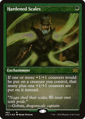 Hardened Scales (Foil Etched) card from Double Masters 2022