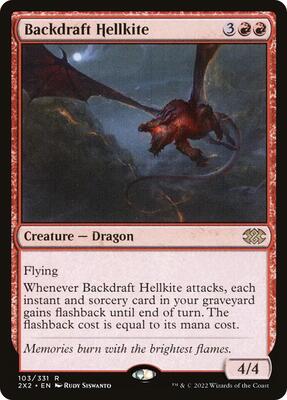Backdraft Hellkite card from Double Masters 2022