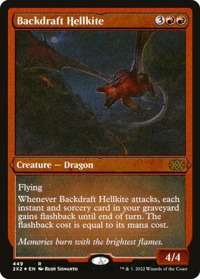 Backdraft Hellkite (Foil Etched) card from Double Masters 2022