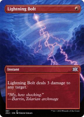 Lightning Bolt (Borderless) card from Double Masters 2022