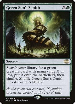 Green Sun's Zenith card from Double Masters 2022