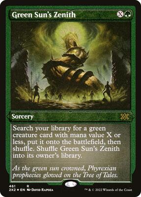 Green Sun's Zenith (Foil Etched) card from Double Masters 2022
