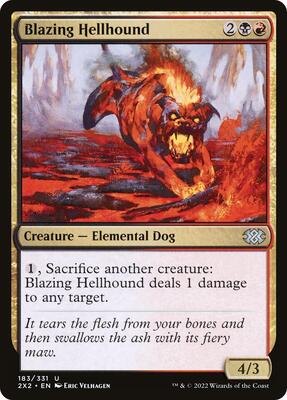 Blazing Hellhound card from Double Masters 2022