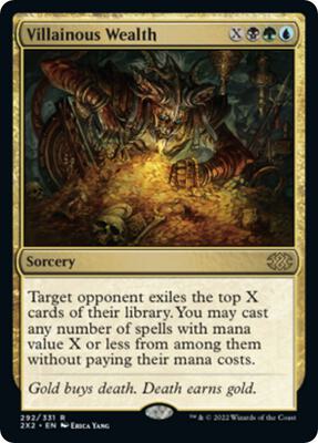 Villainous Wealth card from Double Masters 2022