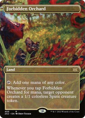 Forbidden Orchard (Borderless) card from Double Masters 2022