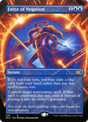 Force of Negation (Borderless) card from Double Masters 2022