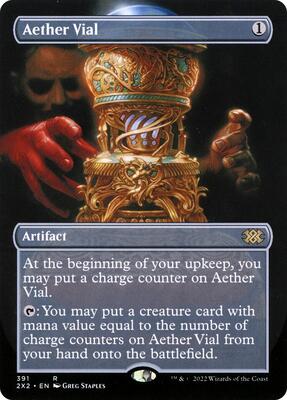 Aether Vial (Borderless) card from Double Masters 2022