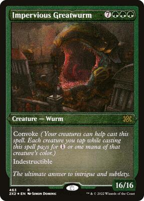 Impervious Greatwurm (Foil Etched) card from Double Masters 2022